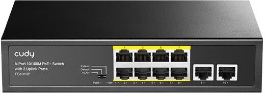 Cudy Switch Di Rete 8 Porte Poe + 2 Porte Uplink 10/100mbps 120w Switch Non Gestionale  Fs1010p