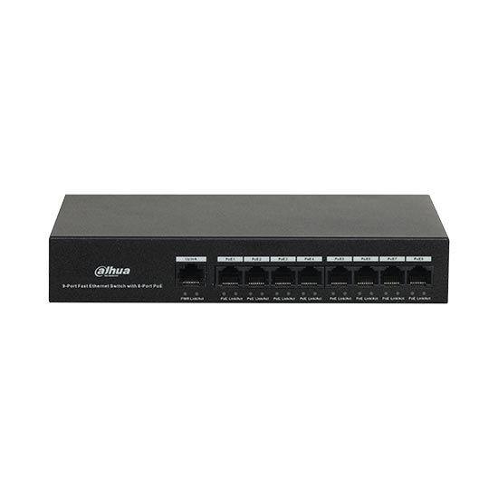 Dahua Pfs3009-8et-65 Switch Di Rete  8 Porte Poe + 1 Porta 10/100mbps 65w