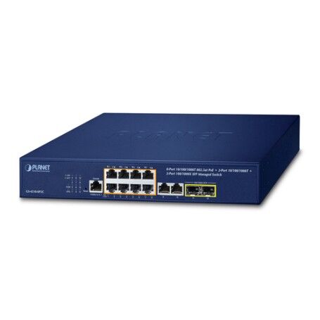 PLANET IPv4/IPv6, 8-Port Managed Gestito L2/L4 Gigabit Ethernet (10/100/1000) Supporto Power over Ethernet (PoE)  (GS-4210-8P2C)