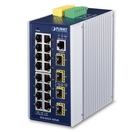 PLANET IGS-6325-16T4S switch di rete Gestito L3 Gigabit Ethernet (10/100/1000) Blu, Grigio (IGS-6325-16T4S)