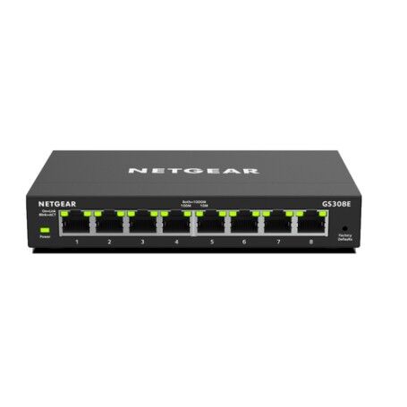 Netgear GS308E Gestito Gigabit Ethernet (10/100/1000) Nero (GS308E-100PES)