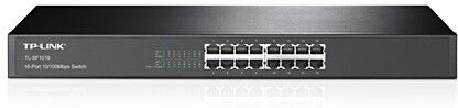 TP-Link TL-SF1016 Non gestito Fast Ethernet (10/100) 1U Nero (TL-SF1016 V12) (TL-SF1016)