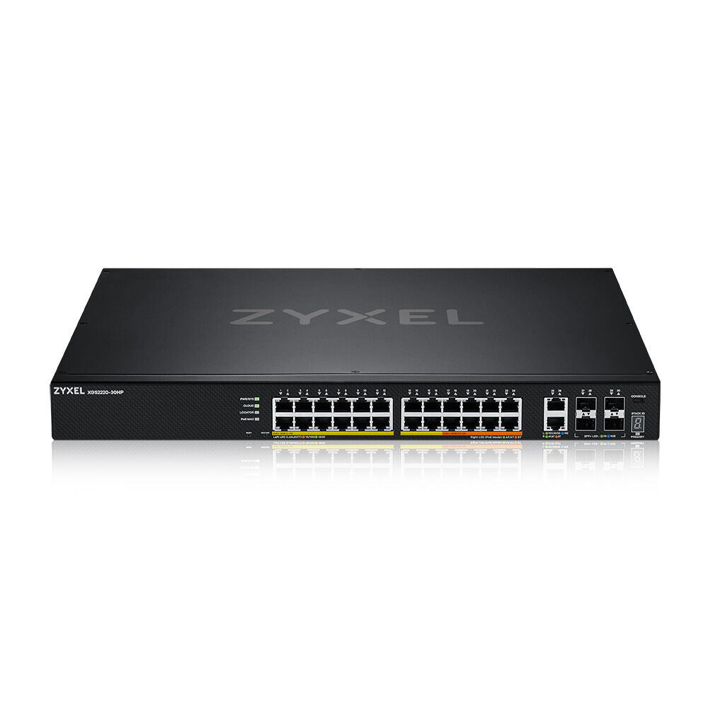 Zyxel Switch di rete  XGS2220-30HP Gestito L3 Gigabit Ethernet (10/100/1000) Supporto Power over (PoE) Nero [XGS2220-30HP-EU0101F]