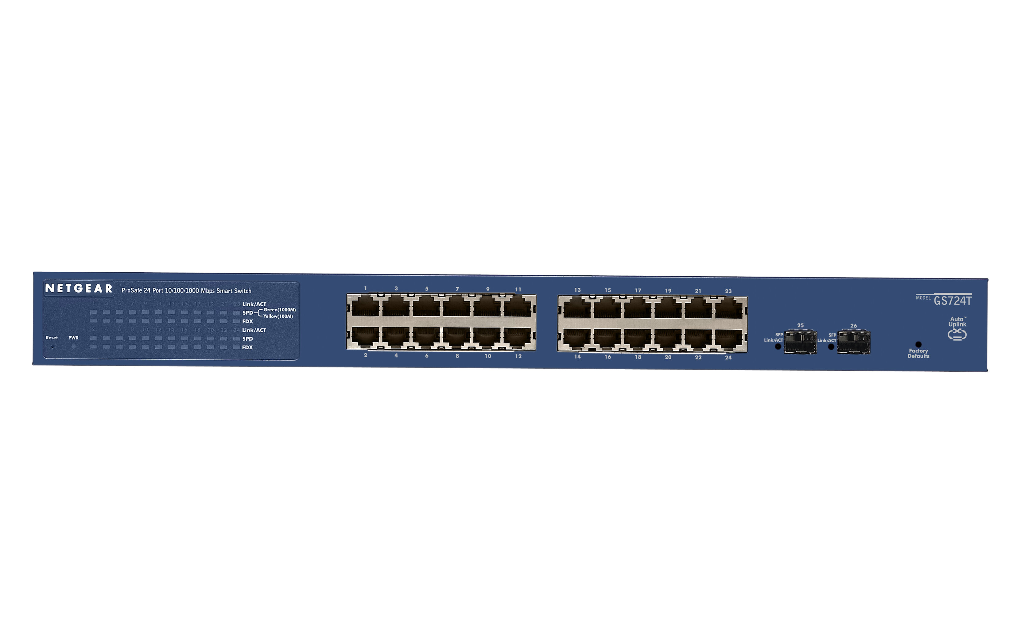 Netgear Switch di rete  ProSAFE GS724Tv4 Gestito L3 Gigabit Ethernet (10/100/1000) Blu [GS724T-400EUS]