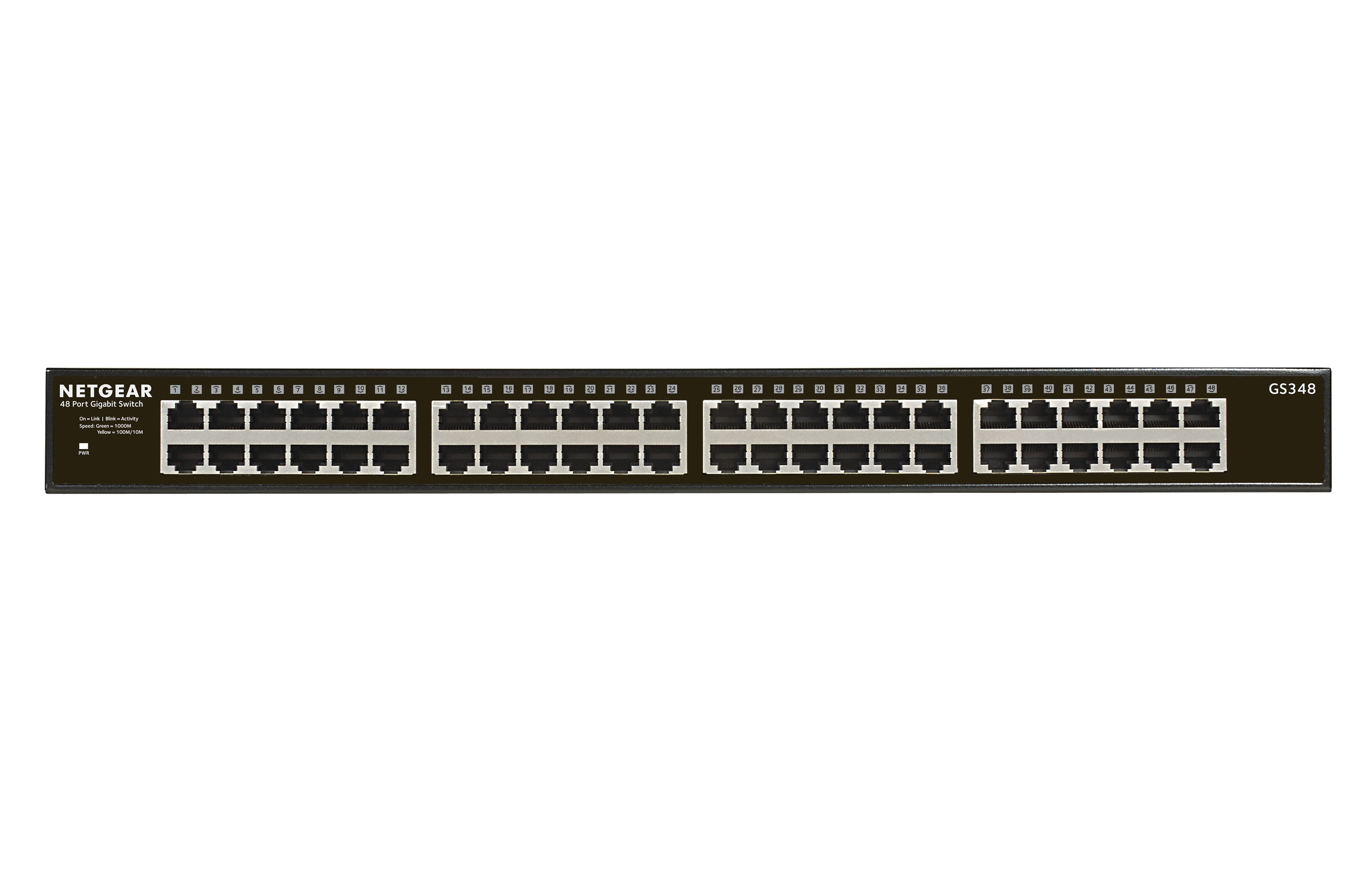 Netgear Switch di rete  GS348 Non gestito Gigabit Ethernet (10/100/1000) 1U Nero [GS348-100EUS]