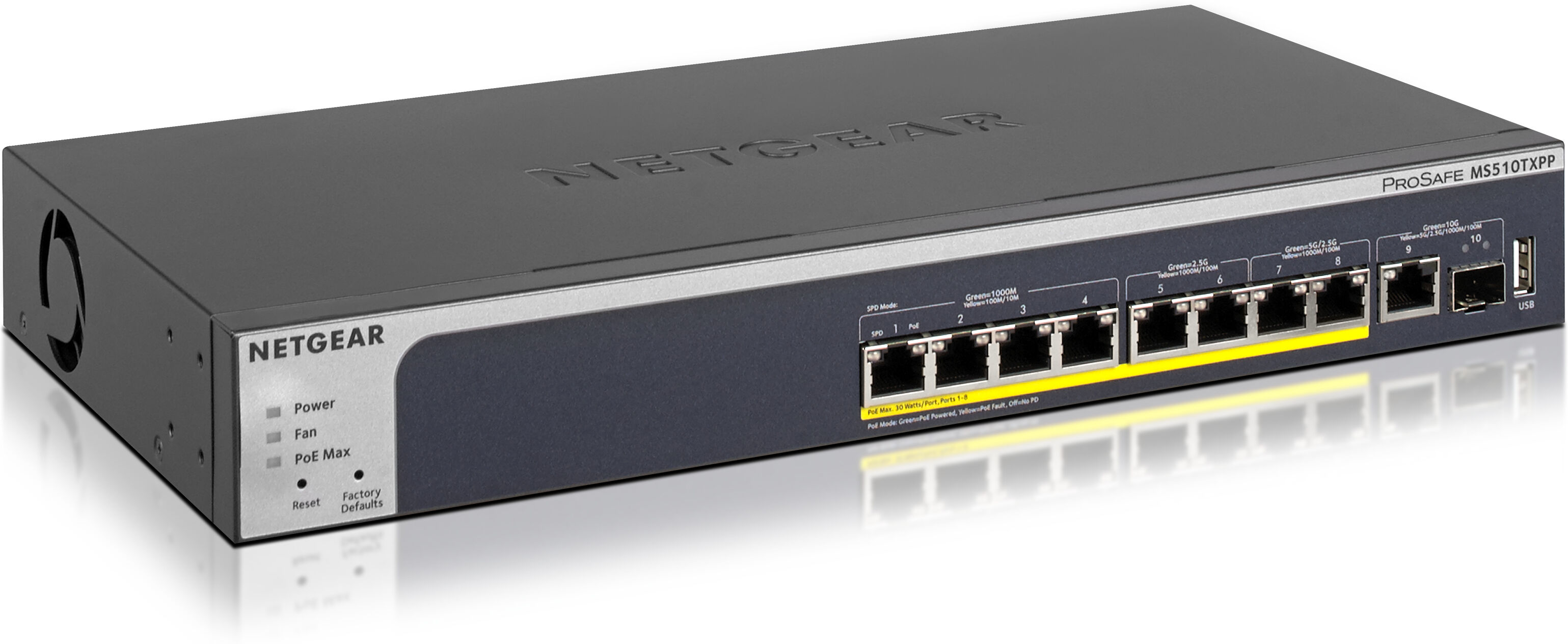 Netgear Switch di rete  MS510TXPP Gestito L2/L3/L4 10G Ethernet (100/1000/10000) Supporto Power over (PoE) Grigio [MS510TXPP-100EUS]