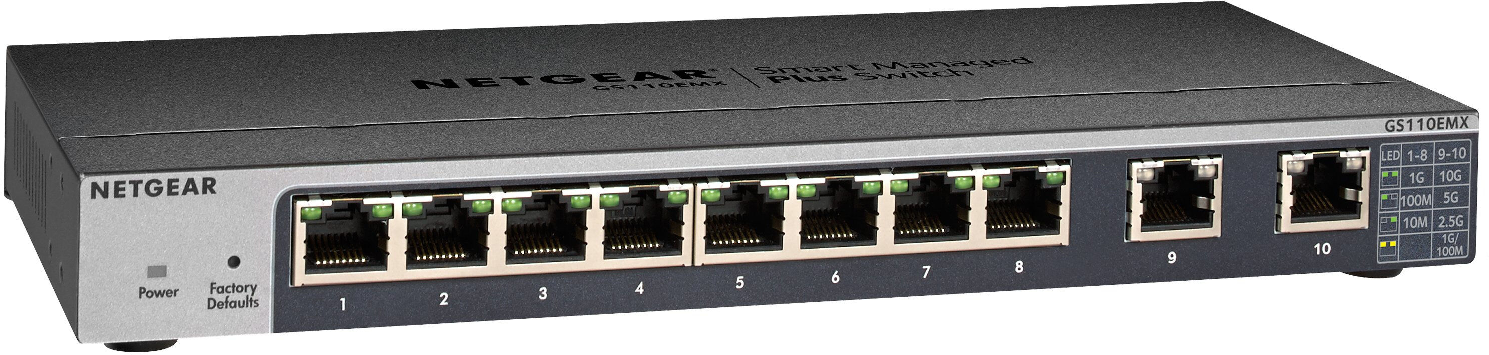 Netgear Switch di rete  GS110EMX Gestito L2 10G Ethernet (100/1000/10000) Nero [GS110EMX-100PES]