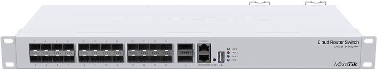 Mikrotik CRS326-24S+2Q+RM switch di rete Gestito L3 Fast Ethernet (10/100) 1U Bianco [CRS326-24S+2Q+RM]