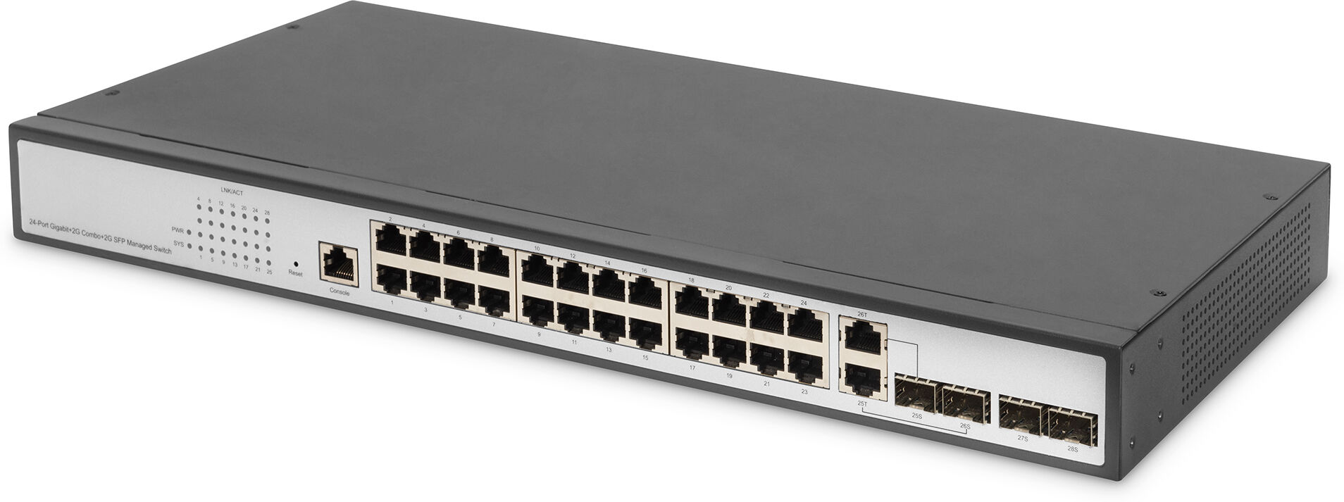 Digitus Switch di rete  livello 2 Gigabit Ethernet, 24 porte, porte RJ45/SFP-combo + uplink SFP [DN-80221-3]