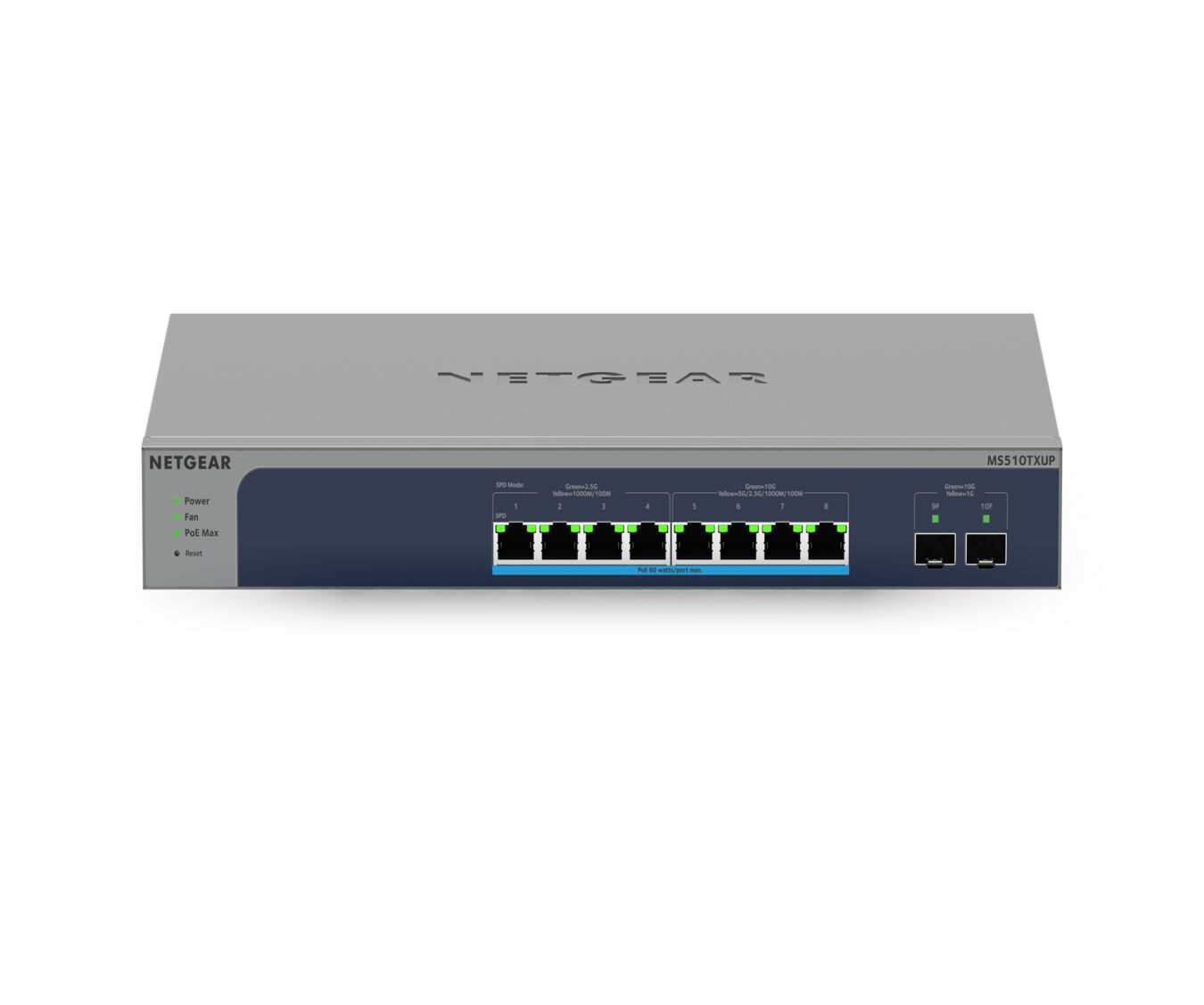 Netgear MS510TXUP switch di rete Gestito L2/L3/L4 10G Ethernet (100/1000/10000) Supporto Power over (PoE) Grigio, Blu [MS510TXUP-100EUS]