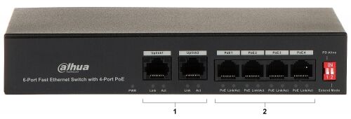 Dahua pfs3005-4et-36 switch unmanaged poe 4 porte 10/100mbps+1mbps ...