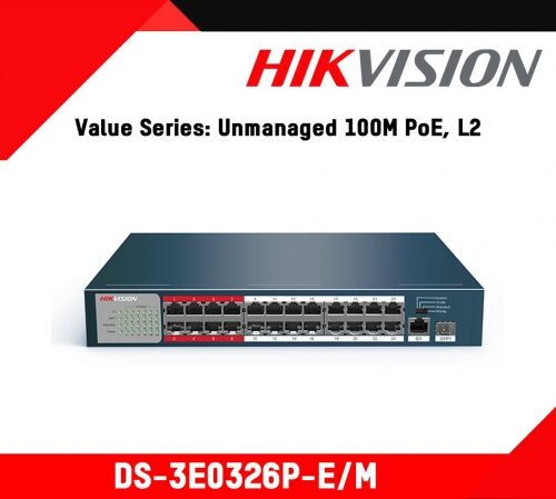 Hikvision ds-3e0326p-e/m switch poe 26 porte