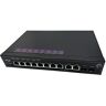 Elfcam ® PoE Switch glasvezel met 2 poorten SFP 1,25 GB, 8 poorten PoE Gigabit Ethernet 10/100/1000 Mbps, Plug & Play, niet beheerd (8 PoE-poorten)