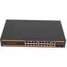 GOWENIC Gigabit PoE-switch, 20-poorts 100M 1000M Netwerkswitch met 16 PoE-poorten 2 Uplink-poorten en 2 SFP-poorten, Plug-and-play, voor Router NVR-verbindingen, IP-camera's