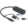 DeLOCK 4-poorts USB 3.2 Gen 1 hub met USB Type-C of USB Type-A aansluiting usb-hub