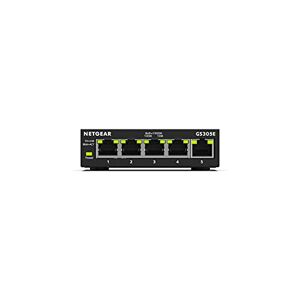 Netgear 5 Port Gigabit Ethernet Managed Network Switch (GS305E) - Desktop or Wall Mount, Home Network Hub, Office Ethernet Splitter, Silent Operation