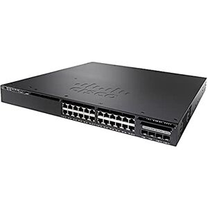 Cisco Systems Catalyst 3650-24PDM-L Network Switch, 24 Gigabit Ethernet (GbE) PoE+ Ports, two 10 G and two 1 G Uplinks, 640WAC Fixed PS, 1 RU, Enhanced Limited (WS-C3650-24PDM-L)