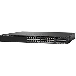 Cisco Systems Catalyst 3650-24PS-S Network Switch, 24 Gigabit Ethernet (GbE) PoE+ Ports, four 1 G Uplinks, 640WAC Power Supply, 1 RU, IP Base Feature Set, Enhanced Limited Lifetime Warranty (WS-C3650-24PS-S)