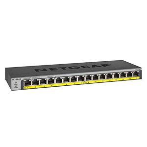 Netgear PoE Switch 16 Port Gigabit Ethernet Unmanaged Network Switch (GS116PP) - with 16 x PoE+ @ 183 W, Desktop, Wall Mount or Rackmount, and Limited Protection