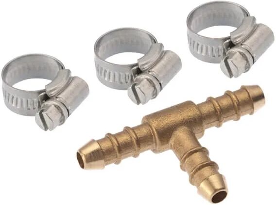 HGP 8mm Gas Hose Nozzle Tee and Jubilee Clips