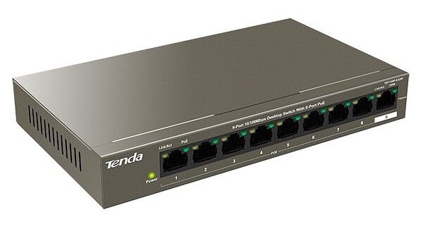 Tenda Desktop Switch 9 Porte 10/100 Mbps con 8 Porte PoE