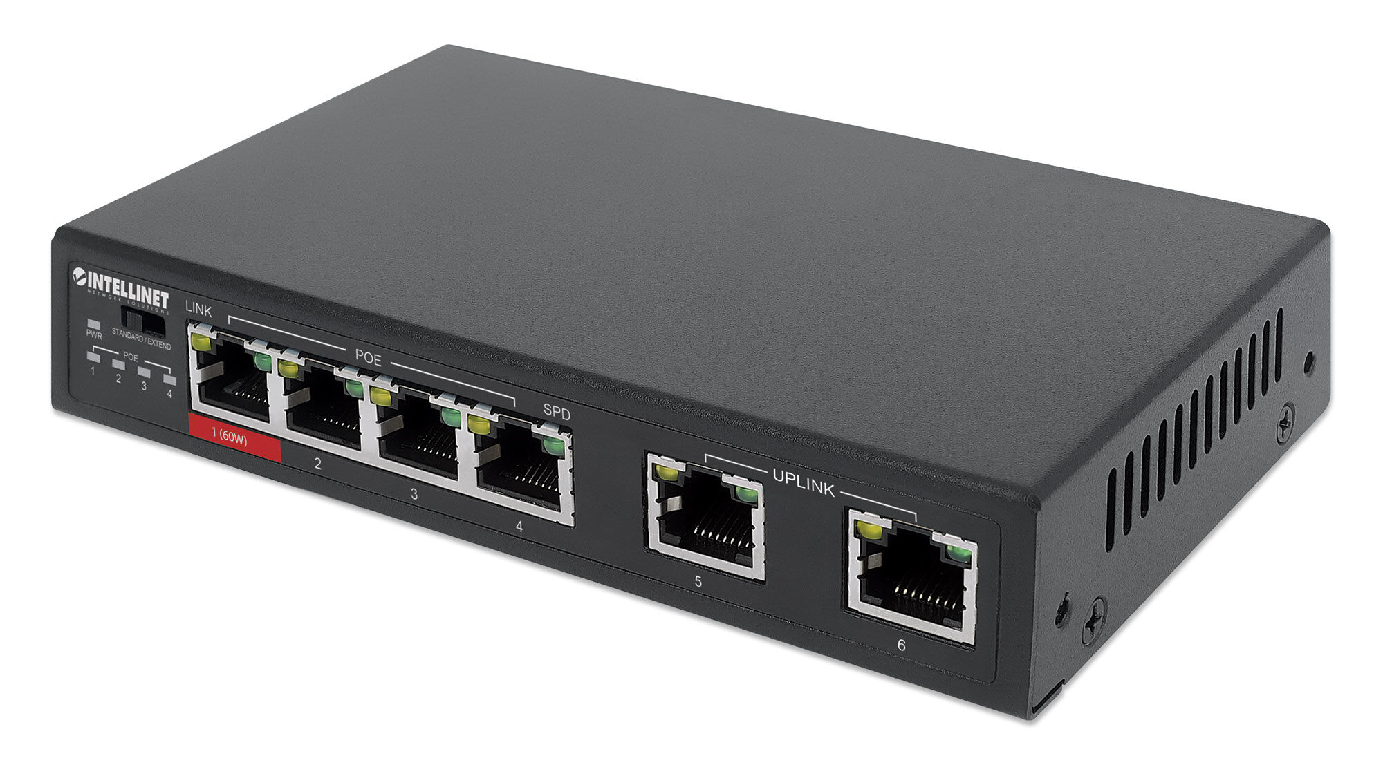 Intellinet Fast Ethernet Switch a 6 porte con 4 porte PoE (1 x...