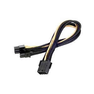 Silverstone SST-PP07-PCIBG Netzteil-Verlängerungskabel 25cm 8pin auf PCI-E 6+2pin, schwarz/gold