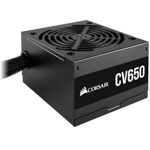 Corsair CV650 80 PLUS Bronze Nicht-Modulares ATX 650 Watt Netzteil (Ununterbrochene Stromversorgung, Gesteuerter 120-mm-Lüfter, Kompaktes Gehäuse, Schwarze Ummantelung und Gehäuse) EU Schwarz