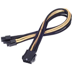 Silverstone SST-PP07-EPS8BG Netzteil-Verlängerungskabel 30cm EPS 8pin auf EPS/ATX 4+4pin, schwarz/gold