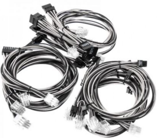 Super Flower Sleeve Cable Kit - schwarz/Weiss