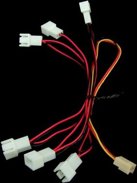 Divers Lüfter Adapterkabel 3Pin auf 6x 3Pin Molex (6x15cm)