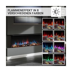 CrownFlame RICHEN Elektrokamin schwarz Athena 52 1000/1500 Watt 49,5 x 132,8 cm