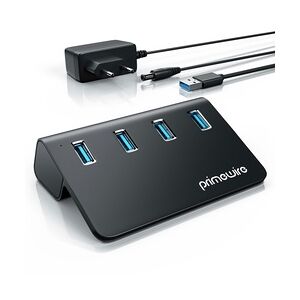 Primewire USB 3.2 Gen2 Hub, 4 Port Aktiver Verteiler mit Netzteil, 10 Gbit/s