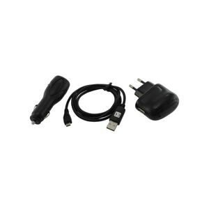 TRADE-SHOP 4in1 ZUBEHÖR SET: Netzteil USB Ladekabel KFZ Kabel Datenkabel Adapter für LG GT350 GS500 Cookie Plus GS290 Cookie Fresh GM730 GM360 GD710 Shine 2