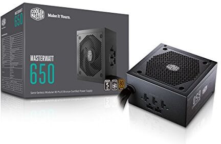 Cooler Master MasterWatt 650 EU Fuentes de alimentación, Semi-Fanless Modular, 80 Plus Bronze, 650 W, MPX-6501-AMAAB-EU