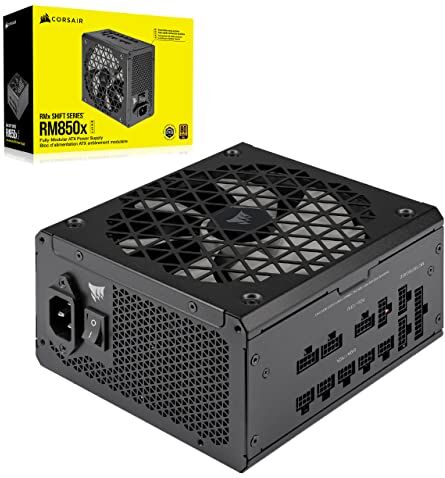 Corsair RM850x SHIFT Fuente de Alimentación ATX Totalmente Modular Interfaz Lateral Modular Compatible con ATX 3.0 y PCIe 5.0 Modo Ventilador a Cero RPM Eficiencia 80 PLUS Gold