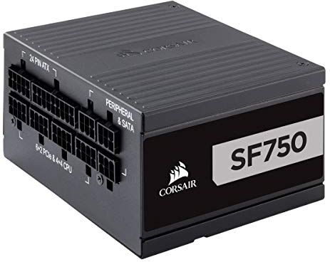 Corsair Negro SF Series SF750 750 Watt 80 PLUS Fuente de Alimentación (750 W, 130 W, 750 W, 130 W, 3,6 W, 12,5 W)