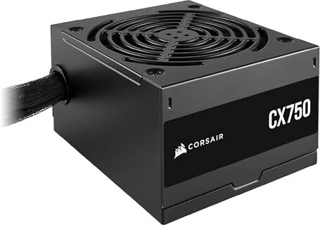 Corsair CX750 ATX 750W Fuente de Alimentación Eficiencia 80 Plus Bronze Bajo Ruido Cables con Funda No Modular EU Negro