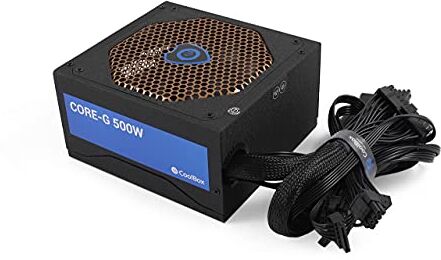 CoolBox Core-G 500W Fuente de alimentación PC 500W, 80 Plus Gold, Intel ATX12V v2.3, Full Range 100-240 Vac, PFC Activo, Ventilador 140mm Termorregulado