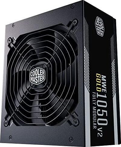 Cooler Master MWE Gold 1050 V2 ATX 3.0 Fuente de Alimentación Modular (Enchufe UE) – Soporte ATX 3.0, 80 PLUS Gold 1050W, Cables Planos, Ventilador FDB 140mm, Alto Umbral Temperatura, 10 Años Garantía