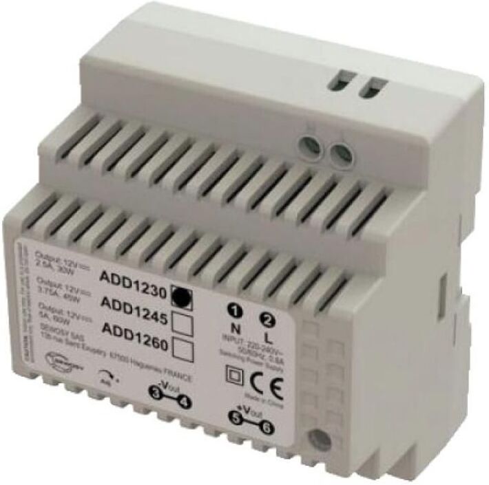 Cdvi - Alimentation pour rail DIN 3 modules 230 Volts AC sortie 12