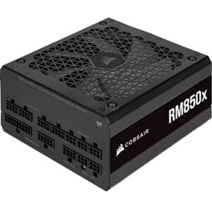 Corsair RM850x 80 PLUS Gold Fully Modular 850 Watt ATX Power Supply (135 mm Fan with Magnetic Levitation Bearing, Comprehensive Compatibility, Japanese Capacitors, Extremely Fast Wake Up) EU - Black