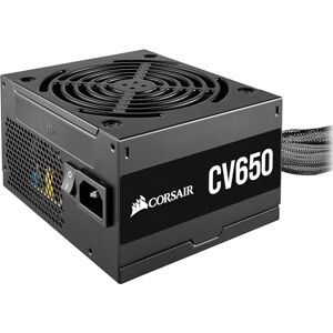 Corsair CV650 80 PLUS Bronze Non-Modular ATX 650 Watt Power Supply (Full Continuous Power, 120 mm Low-Noise Cooling Fan, Compact Casing, Black Sleeving and Casing) UK - Black