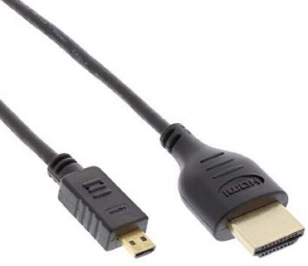 InLine 4K (UHD) Micro Superslim HDMI Kabel A an D - schwarz - 1m