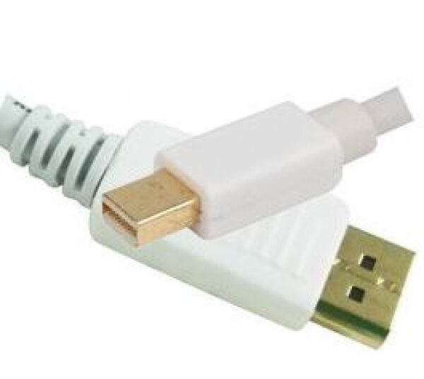 M-Cab Mcab MiniDisplayport zu Displayport v1.2 Kabel Stecker/Stecker Weiss - 3m