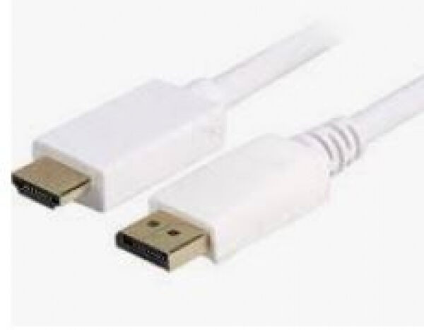 Sharkoon Displayport 1.2 Stecker zu HDMI 4K Stecker Kabel - 2m - Weiss