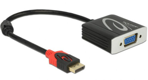 DeLock 62967 - Adapter Displayport 1.2 Stecker > VGA Buchse schwarz