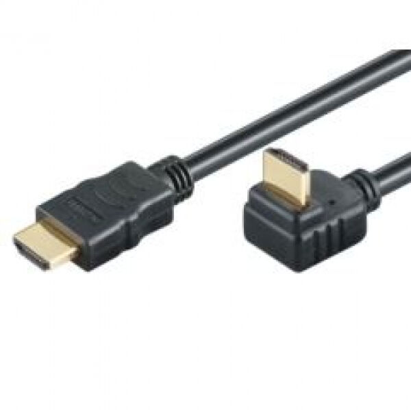 M-Cab Mcab 7200227 - HDMI Hi-Speed Kabel mit Ethernet 4K/60Hz / 90 Grad abgewinkelt - 2.0m - schwarz