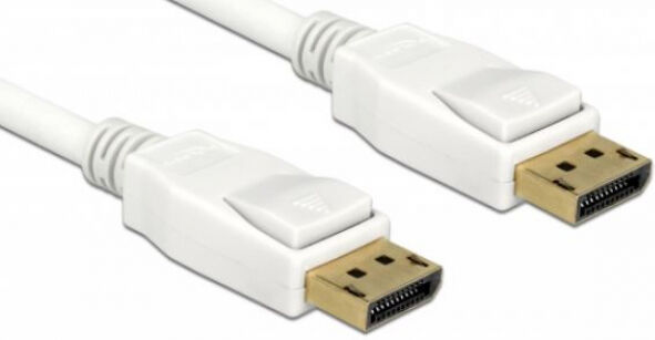 DeLock 85509 - Kabel Displayport 1.2 Stecker > Displayport Stecker 4K 60 Hz Weiss 1,5 m