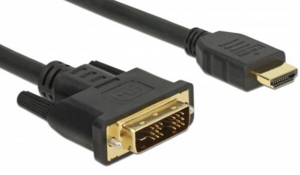 DeLock 85581 - Kabel DVI 18+1 Stecker > HDMI-A Stecker 0,5 m schwarz